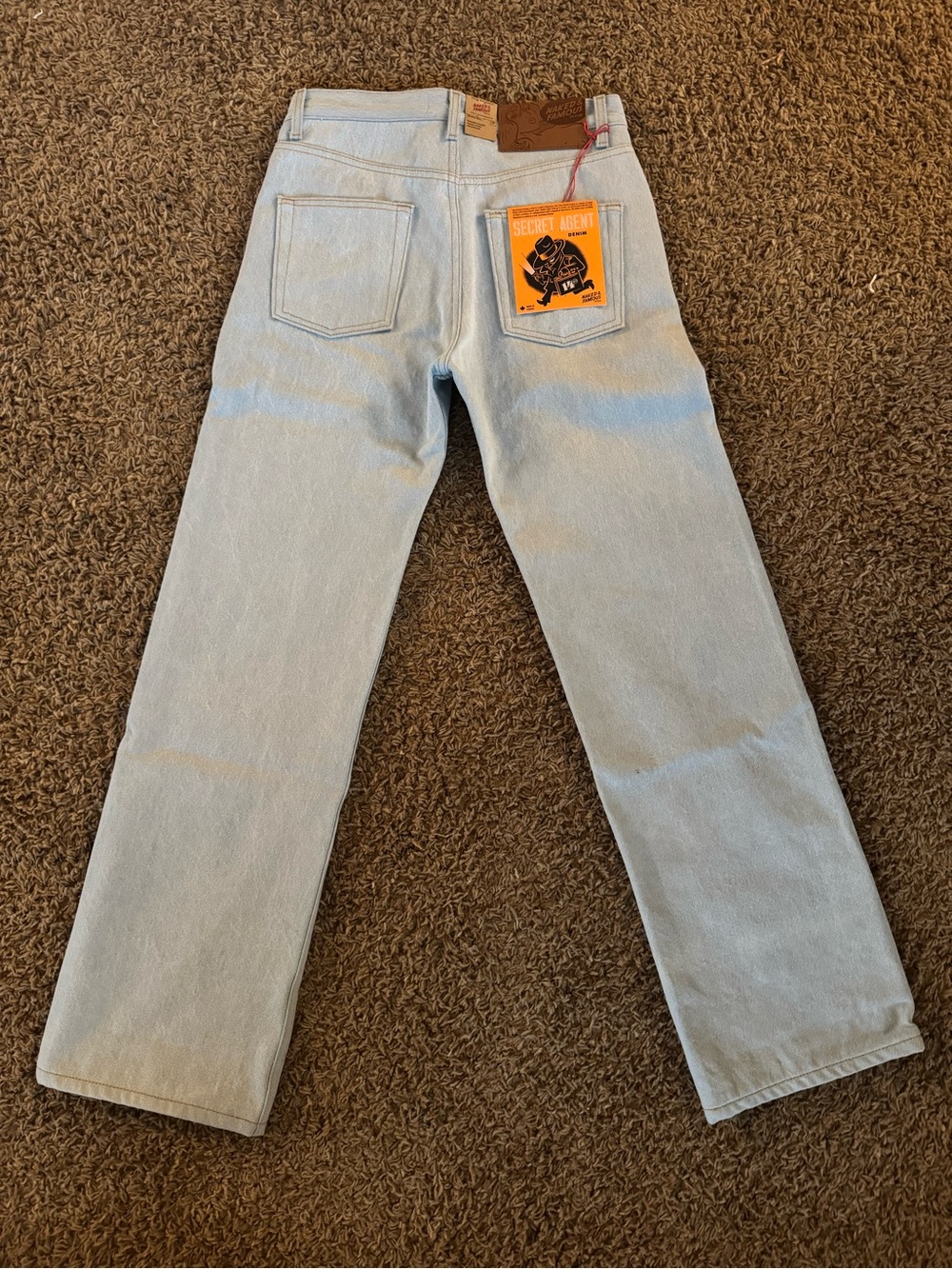 Naked & Famous Denim Strong Guy Men’s 30x32 Selvedge Bleach Blue Jeans
